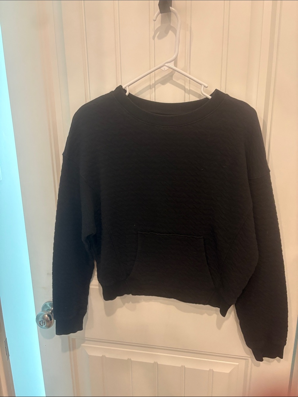 all in motion Black Quilted Crewneck Pullover